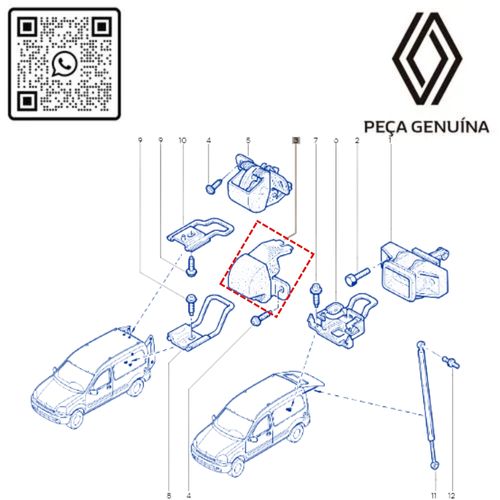 RN 031626 8200031626 FECHADURA INFERIOR TRAS. KANGOO -2PORTAS- 4
